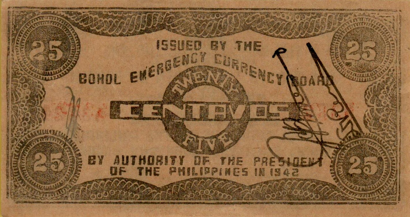 Philippines (Bohol) 25 1942 UNC PS-132/f